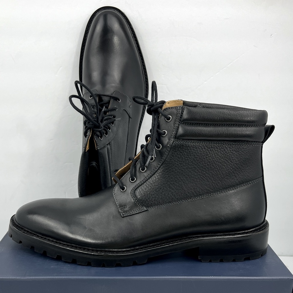 WARFIELD & GRAND,KIRBY BLACK MILITARY BOOTS FOR MEN,UPPER/LINING LEATHER SIZE 11